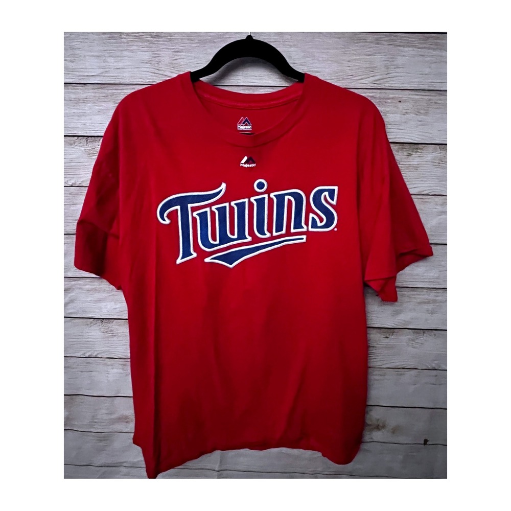 Majestic‎ Minnesota Twins Mauer #7 Red Baseball T-Shirt Mens XL MLB Jersey